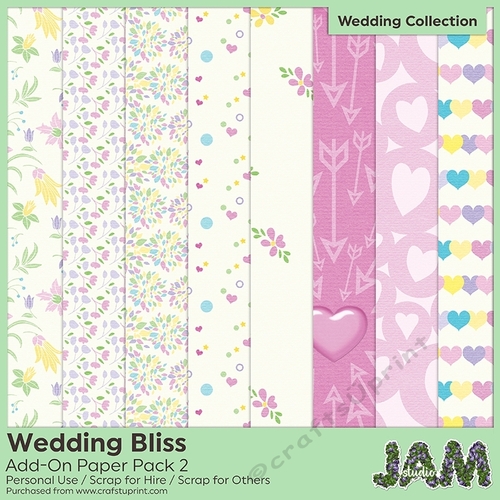 12x12 Wedding Bliss Add-On Paper Pack 2